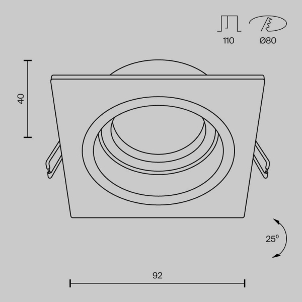 Встраиваемый светильник Maytoni Akron DL026-2-01B
