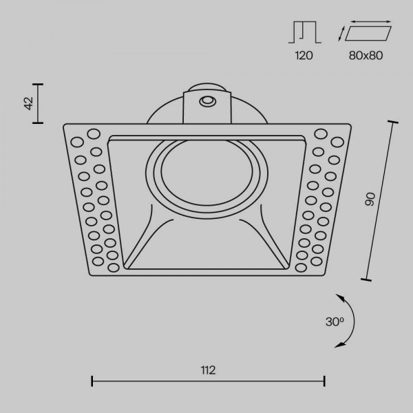 Встраиваемый светильник Maytoni Technical Dot DL042-01-SQ-B Встраиваемый светильник Maytoni Technical Dot DL042-01-SQ-B