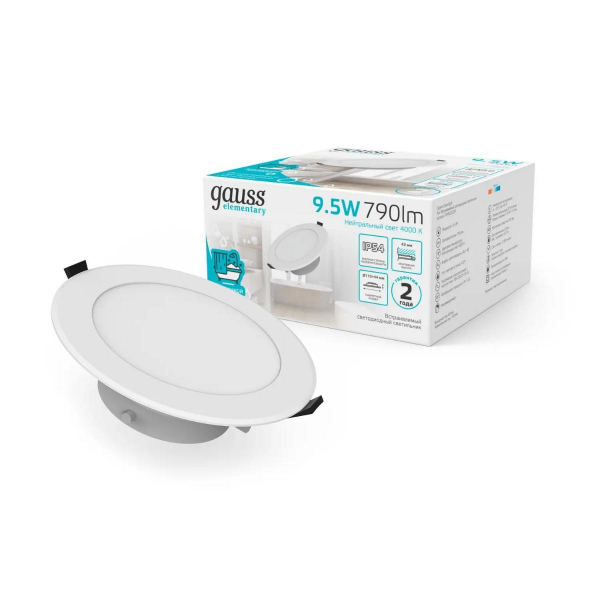 Встраиваемый светодиодный светильник Gauss Elementary Downlight 999420209 Встраиваемый светодиодный светильник Gauss Elementary Downlight 999420209