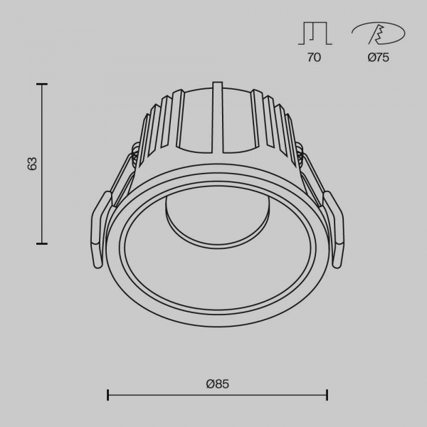 Встраиваемый светильник Maytoni Alfa LED DL043-01-15W3K-RD-WB Встраиваемый светильник Maytoni Alfa LED DL043-01-15W3K-RD-WB