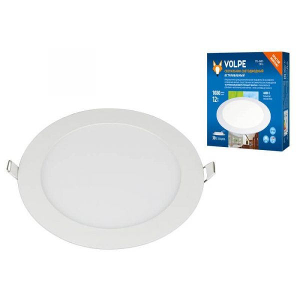 Встраиваемый светодиодный светильник Volpe ULM-Q236 12W/4000K WHITE UL-00004662 Встраиваемый светодиодный светильник Volpe ULM-Q236 12W/4000K WHITE UL-00004662
