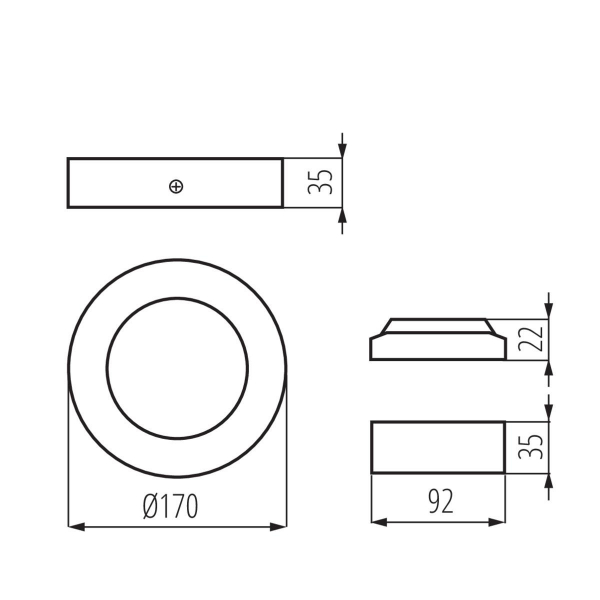 Потолочный светодиодный светильник Kanlux CARSA V2LED 12W-NW-SN 27210