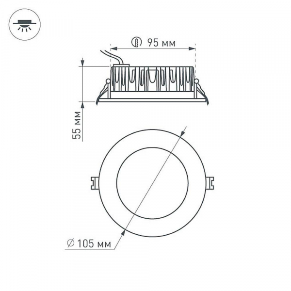 Встраиваемый светодиодный светильник Arlight LTD-105WH-Frost-9W Day White 110deg 021492 Встраиваемый светодиодный светильник Arlight LTD-105WH-Frost-9W Day White 110deg 021492