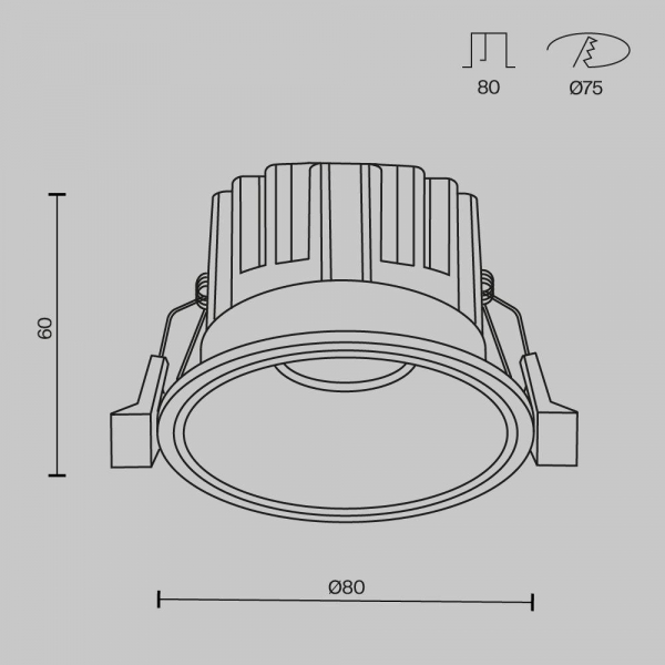 Встраиваемый светодиодный светильник Maytoni Technical Round DL058-12W2.7K-B Встраиваемый светодиодный светильник Maytoni Technical Round DL058-12W2.7K-B