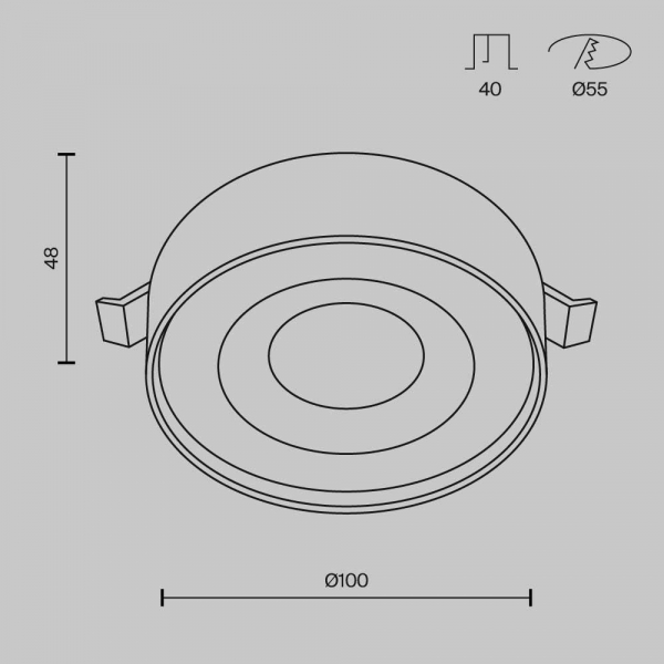 Встраиваемый светодиодный светильник Maytoni Technical Planet DL035-2-L6W4K Встраиваемый светодиодный светильник Maytoni Technical Planet DL035-2-L6W4K