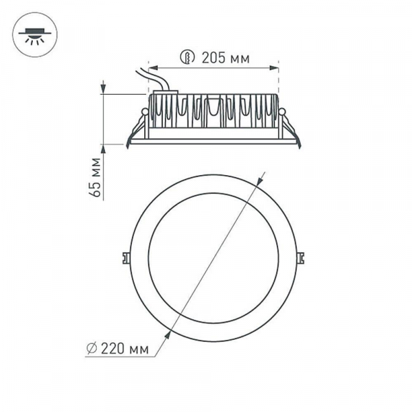 Встраиваемый светодиодный светильник Arlight LTD-220WH-Frost-30W Day White 110deg 021498 Встраиваемый светодиодный светильник Arlight LTD-220WH-Frost-30W Day White 110deg 021498