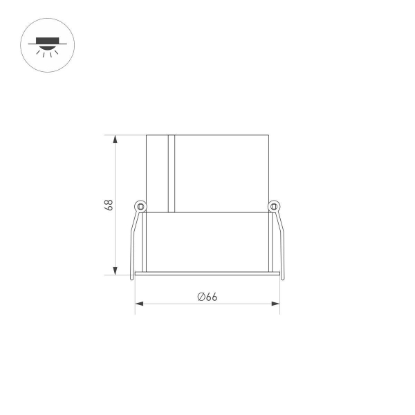 Встраиваемый светодиодный светильник Arlight MS-Atlas-Built-R66-15W Warm3000 037185 Встраиваемый светодиодный светильник Arlight MS-Atlas-Built-R66-15W Warm3000 037185
