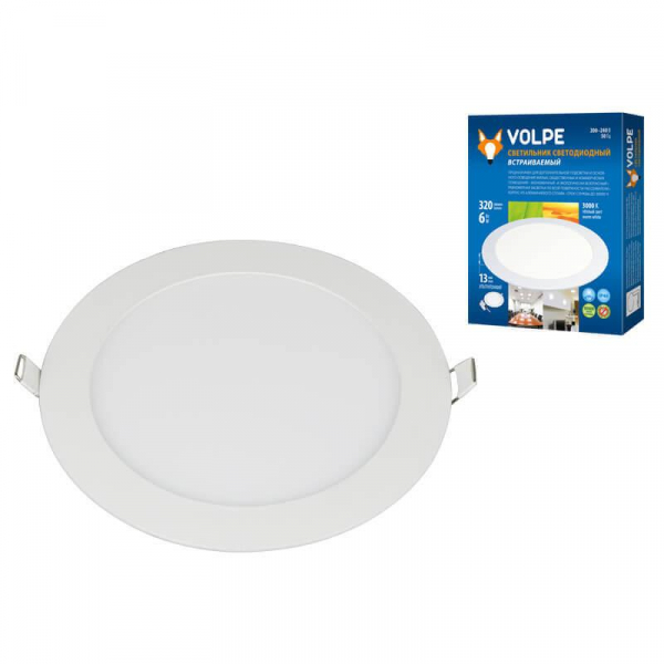 Встраиваемый светодиодный светильник Volpe ULP-Q203 R120-6W/WW White UL-00003376 Встраиваемый светодиодный светильник Volpe ULP-Q203 R120-6W/WW White UL-00003376