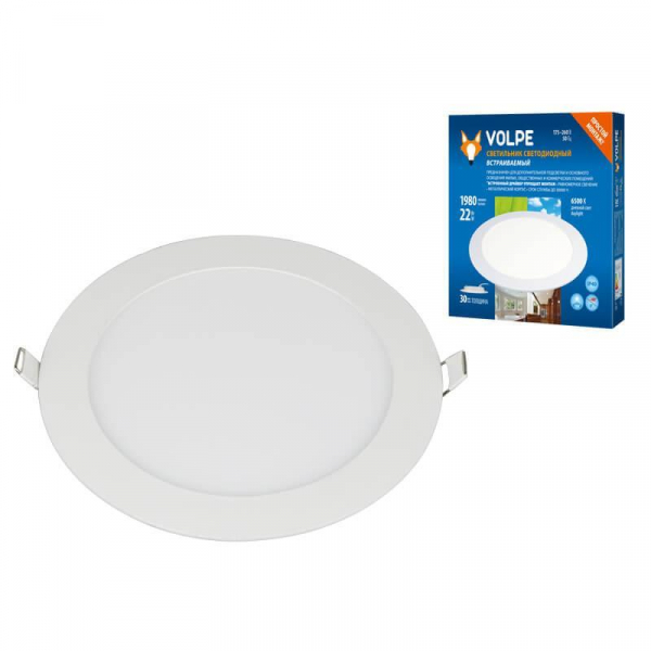 Встраиваемый светодиодный светильник Volpe ULM-Q236 22W/6500K WHITE UL-00004667 Встраиваемый светодиодный светильник Volpe ULM-Q236 22W/6500K WHITE UL-00004667