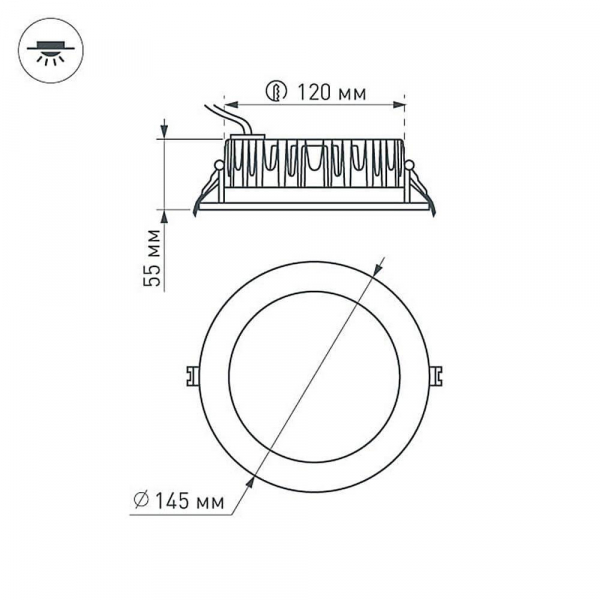 Встраиваемый светодиодный светильник Arlight LTD-145WH-Frost-16W Warm White 110deg 021068 Встраиваемый светодиодный светильник Arlight LTD-145WH-Frost-16W Warm White 110deg 021068