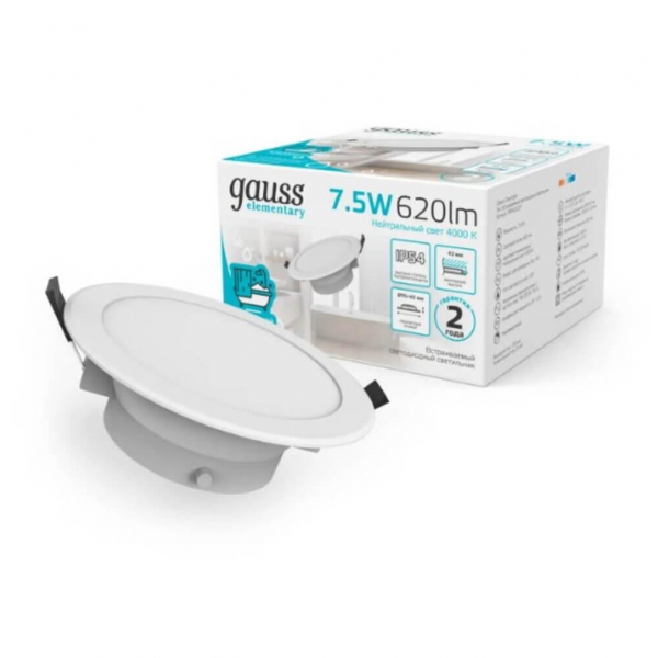Встраиваемый светодиодный светильник Gauss Elementary Downlight 999420207 Встраиваемый светодиодный светильник Gauss Elementary Downlight 999420207