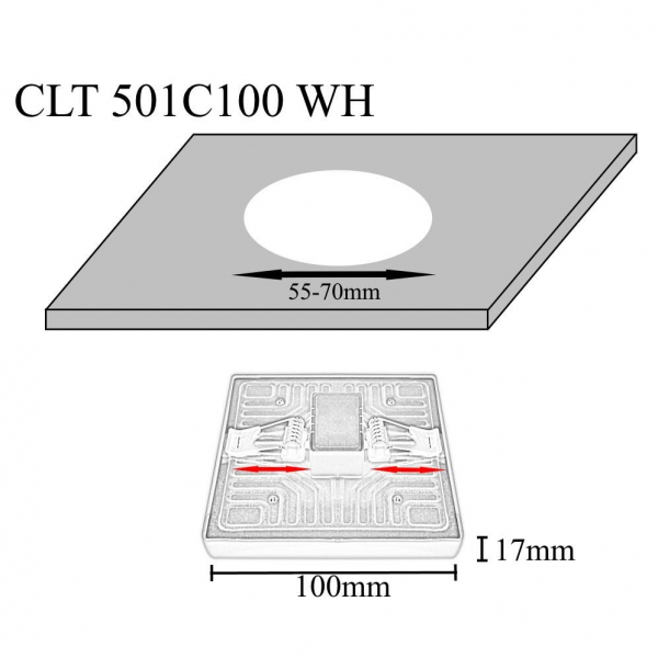 Встраиваемый светодиодный светильник Crystal Lux CLT 501C100 WH 3000K Встраиваемый светодиодный светильник Crystal Lux CLT 501C100 WH 3000K