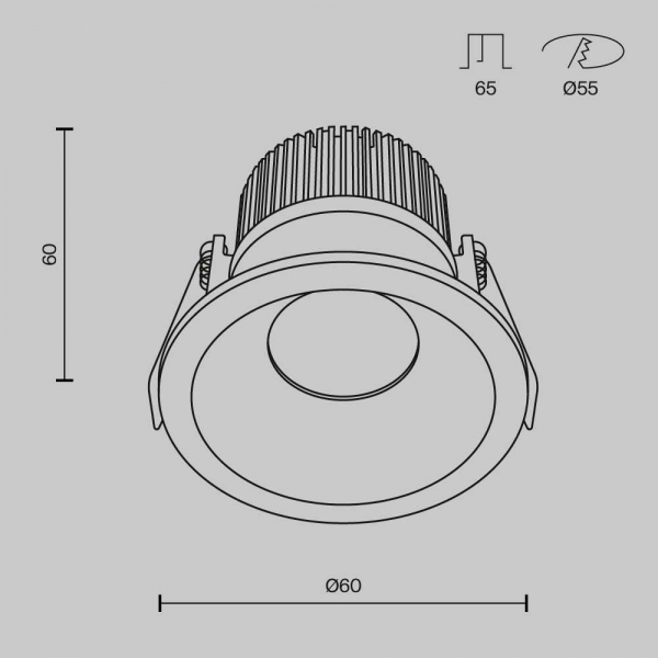 Встраиваемый светодиодный светильник Maytoni Technical Zoom Dim Triac DL034-01-06W3K-D-B Встраиваемый светодиодный светильник Maytoni Technical Zoom Dim Triac DL034-01-06W3K-D-B