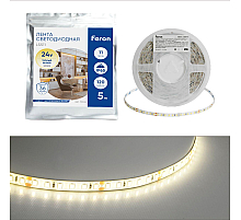Светодиодная лента Feron 11W/m 120LED/m 2835SMD теплый белый 5М LS511 51634