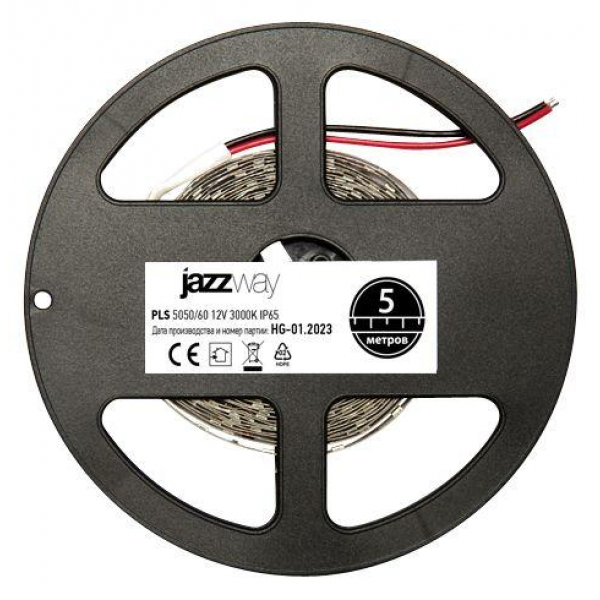 Светодиодная влагозащищенная лента Jazzway 14,4W/m 60Led/m 5050SMD теплый белый 5M 1000965 Светодиодная влагозащищенная лента Jazzway 14,4W/m 60Led/m 5050SMD теплый белый 5M 1000965