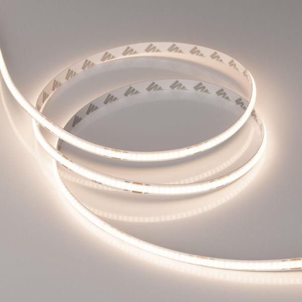 Светодиодная лента Arlight 8W/m 320LED/m CSP теплый белый 5М COB-X320-8mm 24V Warm3500 044584 Светодиодная лента Arlight 8W/m 320LED/m CSP теплый белый 5М COB-X320-8mm 24V Warm3500 044584