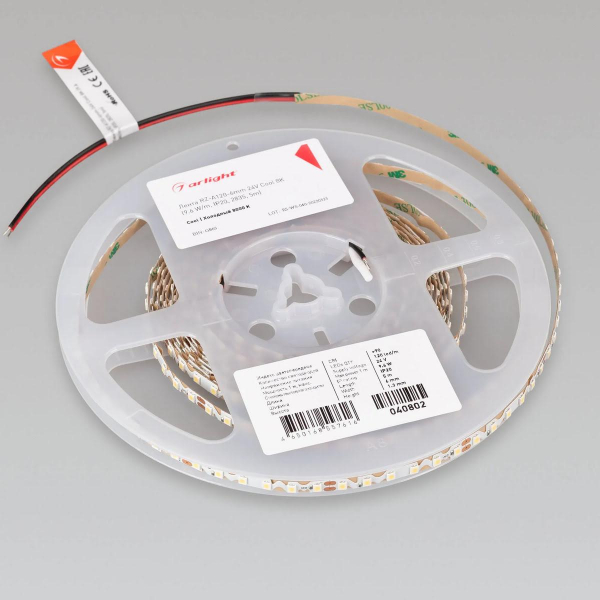 Светодиодная лента Arlight 9,6W/m 120LED/m 2835SMD холодный белый RZ-A120-6mm 24V 040802 Светодиодная лента Arlight 9,6W/m 120LED/m 2835SMD холодный белый RZ-A120-6mm 24V 040802