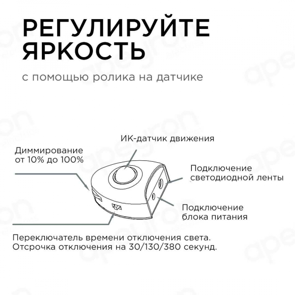 Светодиодная влагозащищенная лента Apeyron 2,4W/m 30LED/m 2835SMD теплый белый 2х1,2M 10-90 Светодиодная влагозащищенная лента Apeyron 2,4W/m 30LED/m 2835SMD теплый белый 2х1,2M 10-90