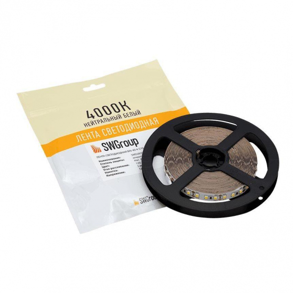 Светодиодная лента SWG 12W/m 120LED/m 2835SMD нейтральный белый 5M 002314 Светодиодная лента SWG 12W/m 120LED/m 2835SMD нейтральный белый 5M 002314