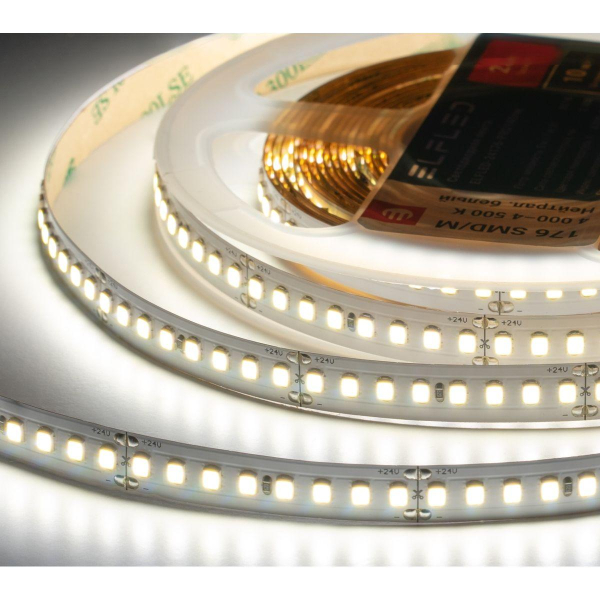 Лента светодиодная ELFLED PRO140, 176/м (2835), 24В, 16Вт/м, 30м, белый нейтральный 4000-4500К ELFLED-24176-PRO140nw30