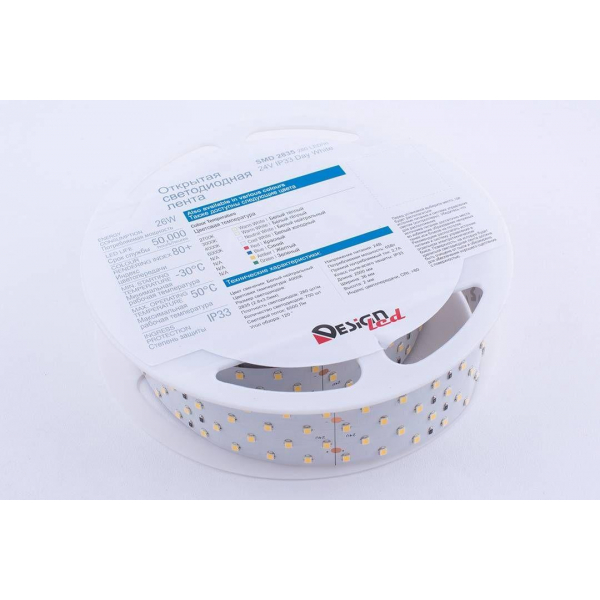 Светодиодная влагозащищенная лента DesignLed 26W/m 280LED/m 2835SMD нейтральный белый 2,5M 000531 Светодиодная влагозащищенная лента DesignLed 26W/m 280LED/m 2835SMD нейтральный белый 2,5M 000531