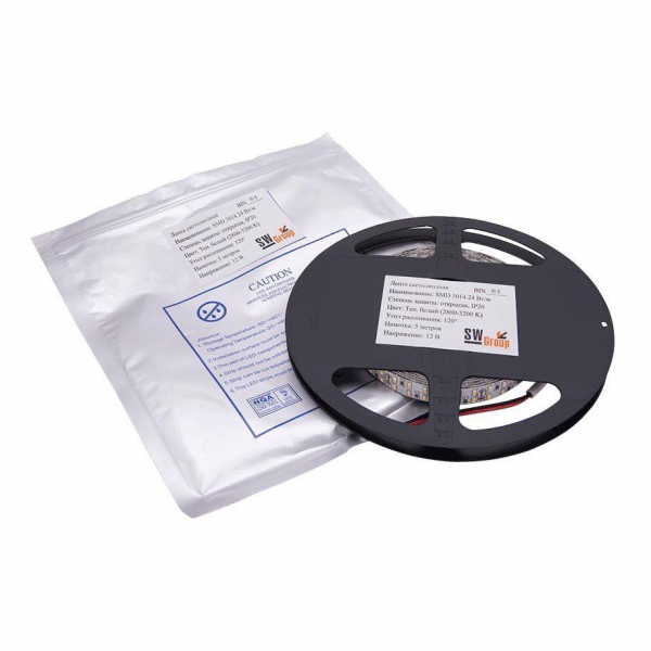 Светодиодная лента SWG 24W/m 240LED/m 3014SMD теплый белый 5M 001699 Светодиодная лента SWG 24W/m 240LED/m 3014SMD теплый белый 5M 001699
