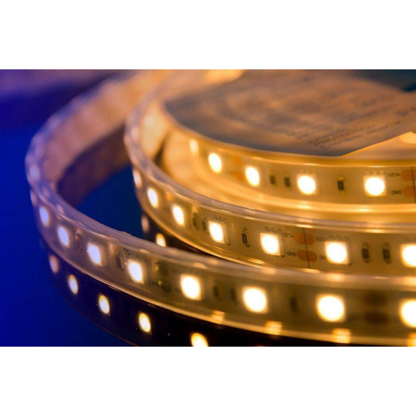 Светодиодная влагозащищенная лента DesignLed 14,4W/m 60LED/m 5050SMD теплый белый 5M 000519 Светодиодная влагозащищенная лента DesignLed 14,4W/m 60LED/m 5050SMD теплый белый 5M 000519