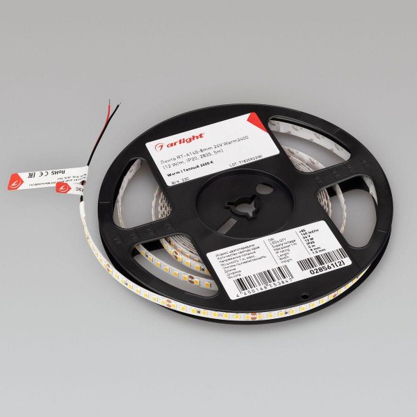 Светодиодная лента Arlight 12W/m 160Led/m 2835SMD теплый белый 5M RT-A160-8mm 24V Warm2400 028561(2) Светодиодная лента Arlight 12W/m 160Led/m 2835SMD теплый белый 5M RT-A160-8mm 24V Warm2400 028561(2)