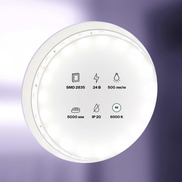 Светодиодная лента Maytoni Technical 4,8W/m 60LED/m 2835SMD холодный белый 5M 10138 Светодиодная лента Maytoni Technical 4,8W/m 60LED/m 2835SMD холодный белый 5M 10138