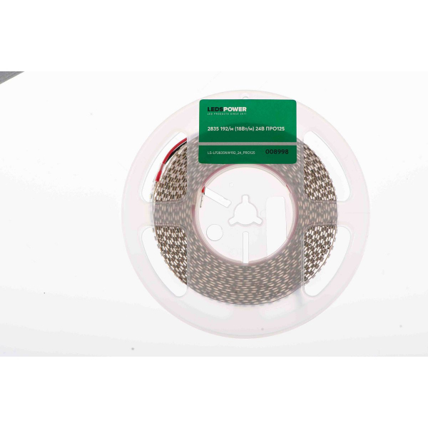 Светодиодная лента LEDS POWER 2835 192/м (18Вт/м) 24В нейтральная, серия ПРО125 008998 Светодиодная лента LEDS POWER 2835 192/м (18Вт/м) 24В нейтральная, серия ПРО125 008998