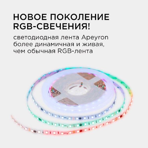 Комплект адресной светодиодной ленты Apeyron 24В, 14,4Вт/м, smd5050 10-99 Комплект адресной светодиодной ленты Apeyron 24В, 14,4Вт/м, smd5050 10-99