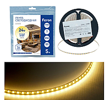 Светодиодная лента Feron 11W/m 120LED/m 2835SMD 3000К 5M свободный рез LS505 53054