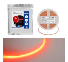 Светодиодная лента Feron 7W/m 400LED/m COB красный 5М LS630 48952