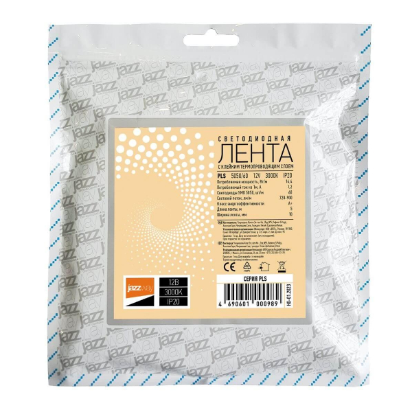 Светодиодная лента Jazzway 14,4W/m 60Led/m 5050SMD теплый белый 5M 1000989 Светодиодная лента Jazzway 14,4W/m 60Led/m 5050SMD теплый белый 5M 1000989