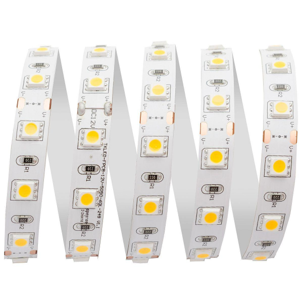 Светодиодная лента OGM 14,4W/m 60LED/m 5050SMD теплый белый 5M LSE-244 Светодиодная лента OGM 14,4W/m 60LED/m 5050SMD теплый белый 5M LSE-244