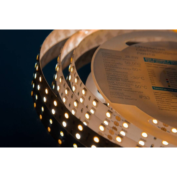 Светодиодная влагозащищенная лента DesignLed 28,8W/m 120LED/m 5050SMD теплый/холодный белый 5M 000515