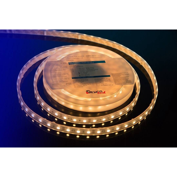 Светодиодная влагозащищенная лента DesignLed 14,4W/m 60LED/m 5050SMD теплый белый 5M 000519