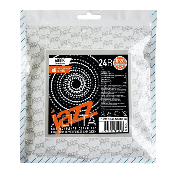 Светодиодная лента Jazzway 6W/m 60Led/m 2835SMD дневной белый 5M 5015630 Светодиодная лента Jazzway 6W/m 60Led/m 2835SMD дневной белый 5M 5015630