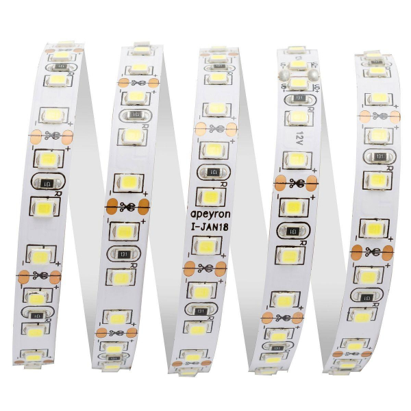 Светодиодная лента Apeyron 9,6W/m 120LED/m 3528SMD холодный белый 5M 00-31 Светодиодная лента Apeyron 9,6W/m 120LED/m 3528SMD холодный белый 5M 00-31