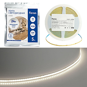 Светодиодная лента Feron LS532 10W/m 320LED/m 2110SMD 4000K 5M 51845