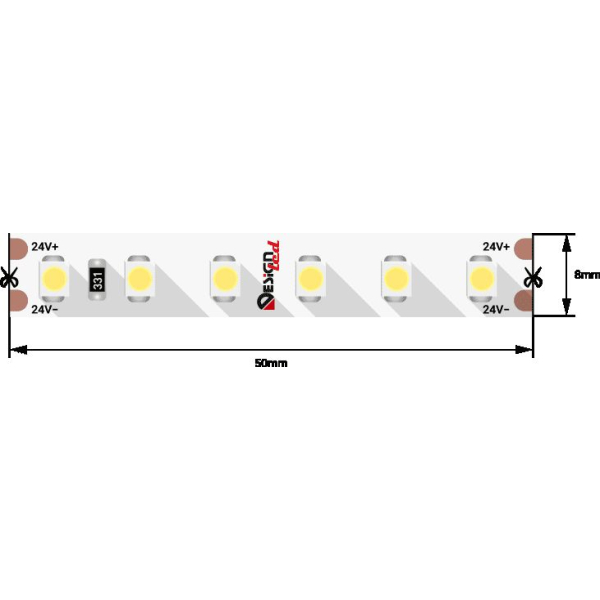 Светодиодная влагозащищенная лента DesignLed 9,6W/m 120LED/m 3528SMD холодный белый 5M 002482