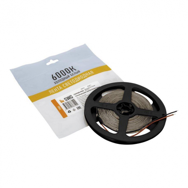 Светодиодная лента SWG 4,8W/m 60LED/m 2835SMD холодный белый 5M 005270 Светодиодная лента SWG 4,8W/m 60LED/m 2835SMD холодный белый 5M 005270