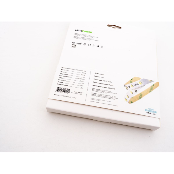Светодиодная лента LEDS POWER 2835 240/м (22Вт/м) 24В холодная LUX160 006215 Светодиодная лента LEDS POWER 2835 240/м (22Вт/м) 24В холодная LUX160 006215