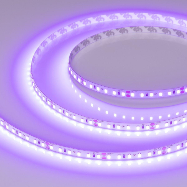 Светодиодная лента Arlight 6W/m 120Led/m 2835SMD фиолетовый 5M RT-A120-8mm 24V Violet 043384 Светодиодная лента Arlight 6W/m 120Led/m 2835SMD фиолетовый 5M RT-A120-8mm 24V Violet 043384