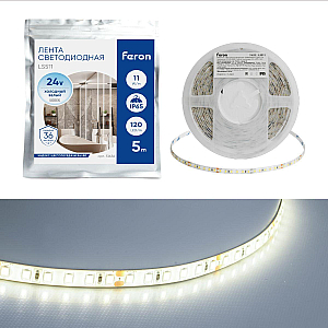 Светодиодная лента Feron LS511 11W/m 120LED/m 2835SMD 6000К 5M 51636