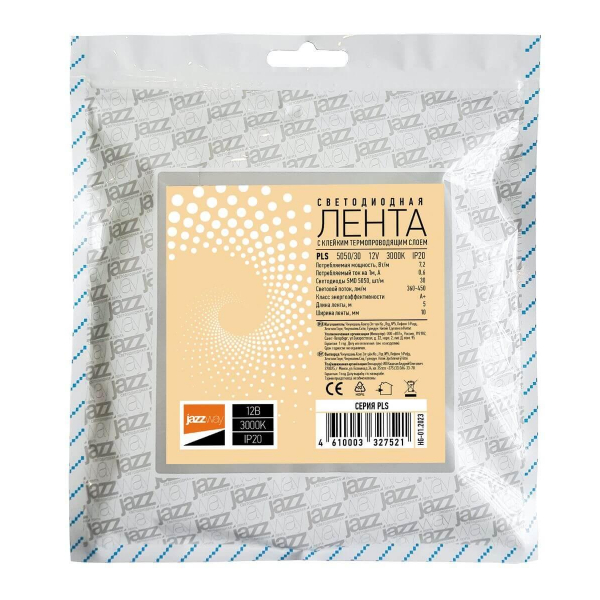 Светодиодная лента Jazzway 7,2W/m 30Led/m 5050SMD теплый белый 5M 327521 Светодиодная лента Jazzway 7,2W/m 30Led/m 5050SMD теплый белый 5M 327521
