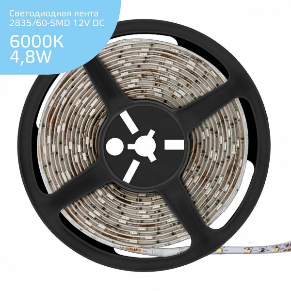 Светодиодная лента Gauss 4,8W/m 60LED/m 2835SMD холодный белый 5M 355000305 Светодиодная лента Gauss 4,8W/m 60LED/m 2835SMD холодный белый 5M 355000305
