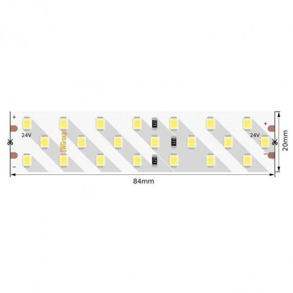 Светодиодная лента SWG 24W/m 252LED/m 2835SMD теплый белый 5M 005600 Светодиодная лента SWG 24W/m 252LED/m 2835SMD теплый белый 5M 005600