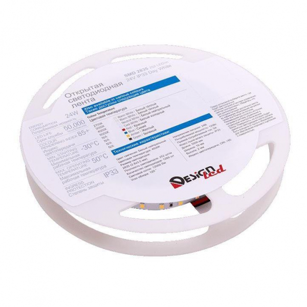 Светодиодная влагозащищенная лента DesignLed 24W/m 252LED/m 2835SMD нейтральный белый 5M 000530 Светодиодная влагозащищенная лента DesignLed 24W/m 252LED/m 2835SMD нейтральный белый 5M 000530
