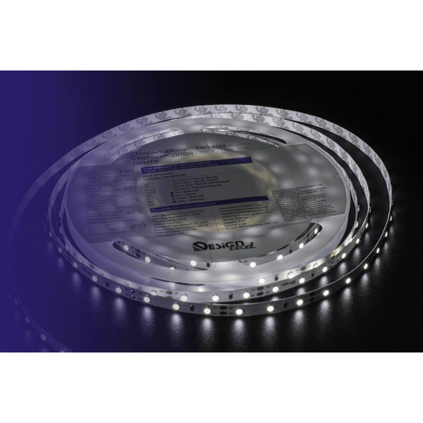 Светодиодная влагозащищенная лента DesignLed 4,8W/m 60LED/m 3528SMD нейтральный белый 5M 001818 Светодиодная влагозащищенная лента DesignLed 4,8W/m 60LED/m 3528SMD нейтральный белый 5M 001818